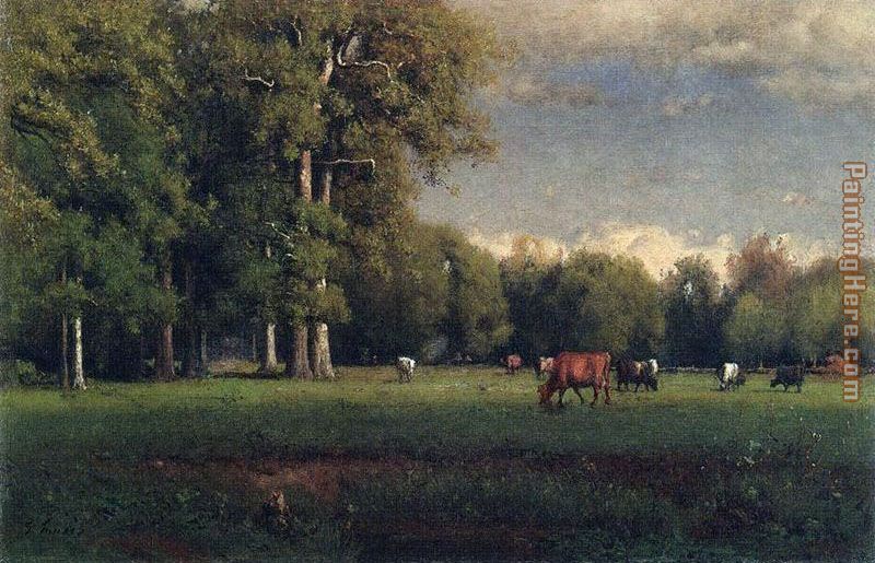 Landscape with Cattle painting - George Inness Landscape with Cattle art painting
